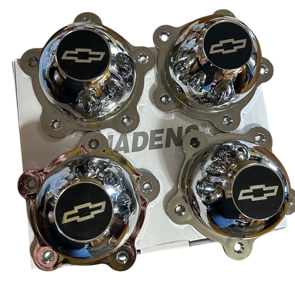 4 Chevrolet plastic chrome dome center caps with 5 lug
